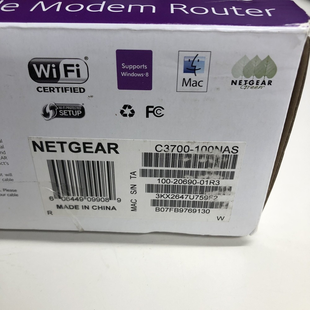 Netgear C3700 WiFi Cable Modem Router N600, dOCSIS 3.0 Cable Modem - Picture 3 of 5